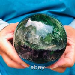 2 Pieces 2240g Natural Fransparent Fluorite Energy Ball Reiki Stone Healing 889