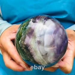 2 Pieces 2240g Natural Fransparent Fluorite Energy Ball Reiki Stone Healing 889