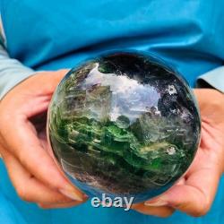 2 Pieces 2240g Natural Fransparent Fluorite Energy Ball Reiki Stone Healing 889