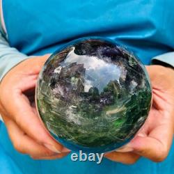 2 Pieces 2240g Natural Fransparent Fluorite Energy Ball Reiki Stone Healing 889