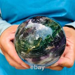 2 Pieces 2240g Natural Fransparent Fluorite Energy Ball Reiki Stone Healing 889