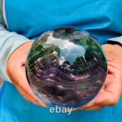 2 Pieces 2240g Natural Fransparent Fluorite Energy Ball Reiki Stone Healing 889