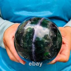 2 Pieces 3090g Natural Fransparent Fluorite Energy Ball Reiki Stone Healing 877