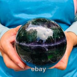 2 Pieces 3090g Natural Fransparent Fluorite Energy Ball Reiki Stone Healing 877