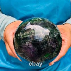 2 Pieces 3090g Natural Fransparent Fluorite Energy Ball Reiki Stone Healing 877
