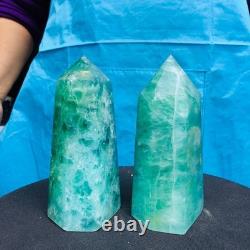 2 Pieces 4.29LB Natural Green Coloured Fluorite Pillars Mineral Specimens 2713