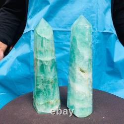 2 Pieces 4.42LB Natural Green Coloured Fluorite Pillars Mineral Specimens 2708
