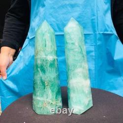 2 Pieces 4.42LB Natural Green Coloured Fluorite Pillars Mineral Specimens 2708