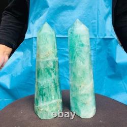 2 Pieces 4.42LB Natural Green Coloured Fluorite Pillars Mineral Specimens 2708