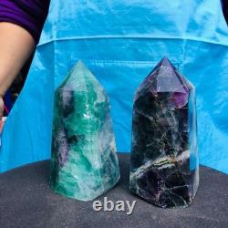 2 Pieces 4.4LB Natural Green Coloured Fluorite Pillars Mineral Specimens 2720