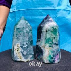2 Pieces 4.4LB Natural Green Coloured Fluorite Pillars Mineral Specimens 2720