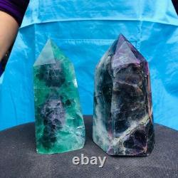 2 Pieces 4.4LB Natural Green Coloured Fluorite Pillars Mineral Specimens 2720