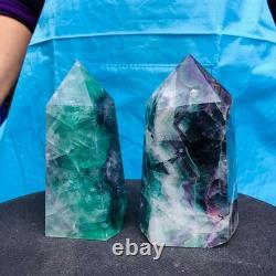 2 Pieces 4.4LB Natural Green Coloured Fluorite Pillars Mineral Specimens 2720