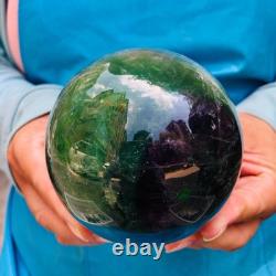 2 Pieces 4.77LB Natural Green Fluorite Ball Quartz Crystal Reiki Healing 890