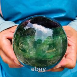 2 Pieces 4.77LB Natural Green Fluorite Ball Quartz Crystal Reiki Healing 890