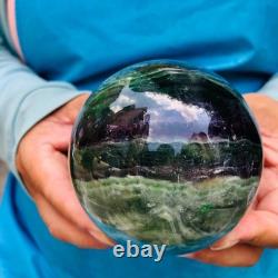 2 Pieces 4.77LB Natural Green Fluorite Ball Quartz Crystal Reiki Healing 890