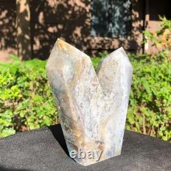 2 Pieces 4.77LB Natural Ocean Jasper column multiple pointed quartz crystal 1181