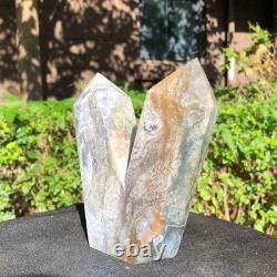 2 Pieces 4.77LB Natural Ocean Jasper column multiple pointed quartz crystal 1181
