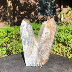 2 Pieces 4.77LB Natural Ocean Jasper column multiple pointed quartz crystal 1181