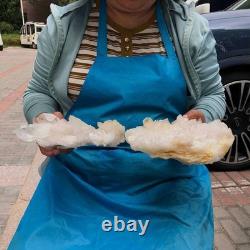 2 Pieces 4.79LB Natural Transparent White Quartz Crystal Cluster Specimen 1462