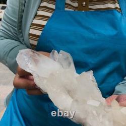 2 Pieces 4.79LB Natural Transparent White Quartz Crystal Cluster Specimen 1462