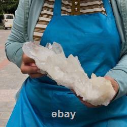 2 Pieces 4.79LB Natural Transparent White Quartz Crystal Cluster Specimen 1462