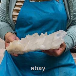 2 Pieces 4.79LB Natural Transparent White Quartz Crystal Cluster Specimen 1462