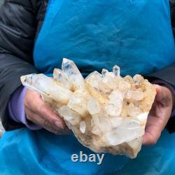2 Pieces 4.9LB Natural Clear Quartz Crystal Cluster Mineral Specimen 2885