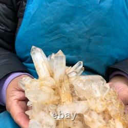 2 Pieces 4.9LB Natural Clear Quartz Crystal Cluster Mineral Specimen 2885