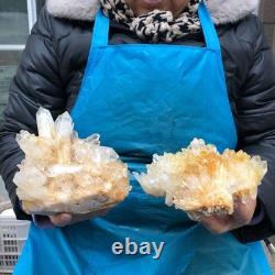 2 Pieces 4.9LB Natural Clear Quartz Crystal Cluster Mineral Specimen 2885