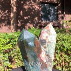 2 Pieces 5.14LB Natural Ocean Jasper column multiple pointed quartz crystal 1180