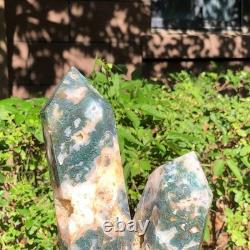 2 Pieces 5.36LB Natural Ocean Jasper column multiple pointed quartz crystal 1182