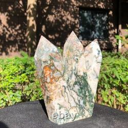 2 Pieces 5.36LB Natural Ocean Jasper column multiple pointed quartz crystal 1182