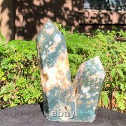 2 Pieces 5.36LB Natural Ocean Jasper column multiple pointed quartz crystal 1182