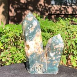 2 Pieces 5.36LB Natural Ocean Jasper column multiple pointed quartz crystal 1182