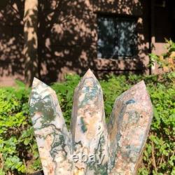 2 Pieces 5.36LB Natural Ocean Jasper column multiple pointed quartz crystal 1182