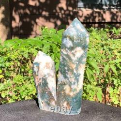 2 Pieces 5.36LB Natural Ocean Jasper column multiple pointed quartz crystal 1182