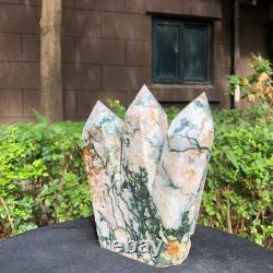 2 Pieces 5.36LB Natural Ocean Jasper column multiple pointed quartz crystal 1182