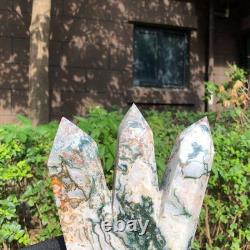 2 Pieces 5.36LB Natural Ocean Jasper column multiple pointed quartz crystal 1182