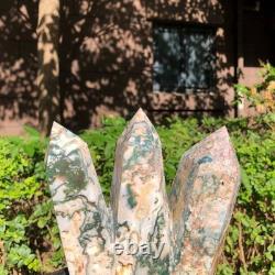 2 Pieces 5.36LB Natural Ocean Jasper column multiple pointed quartz crystal 1182