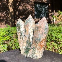 2 Pieces 5.36LB Natural Ocean Jasper column multiple pointed quartz crystal 1182