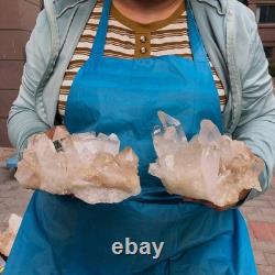 2 Pieces 5.91LB Natural Clear Quartz Crystal Cluster Mineral Specimen 1457