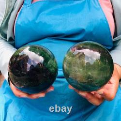 2 Pieces 5.91LB Natural Green Fluorite Ball Quartz Crystal Reiki Healing 879 2 Pieces 5.91LB Natural Green Fluorite Ball Quartz Crystal Reiki Healing 879