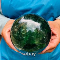 2 Pieces 5.91LB Natural Green Fluorite Ball Quartz Crystal Reiki Healing 879