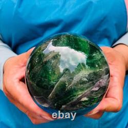 2 Pieces 5.91LB Natural Green Fluorite Ball Quartz Crystal Reiki Healing 879