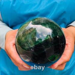 2 Pieces 5.91LB Natural Green Fluorite Ball Quartz Crystal Reiki Healing 879