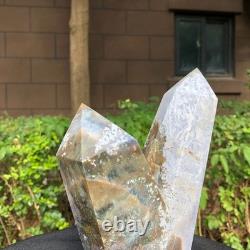 2 Pieces 6.16LB Natural Ocean Jasper column multiple pointed quartz crystal 1177