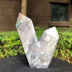 2 Pieces 6.16LB Natural Ocean Jasper column multiple pointed quartz crystal 1177