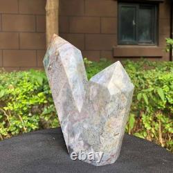 2 Pieces 6.16LB Natural Ocean Jasper column multiple pointed quartz crystal 1177