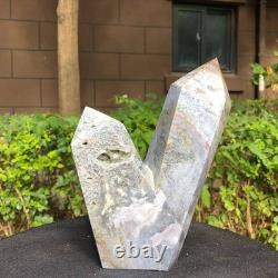 2 Pieces 6.16LB Natural Ocean Jasper column multiple pointed quartz crystal 1177